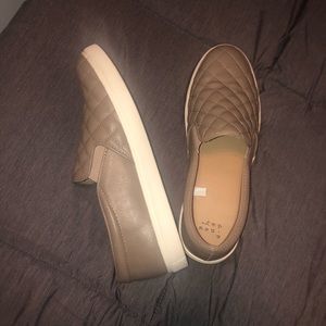 SOLD Taupe Quilted Slip-Ons Size 9